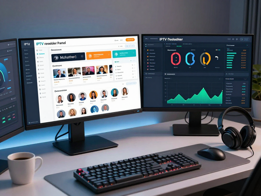IPTV subscription management dashboard showcasing advanced analytics and reporting features for resellers.