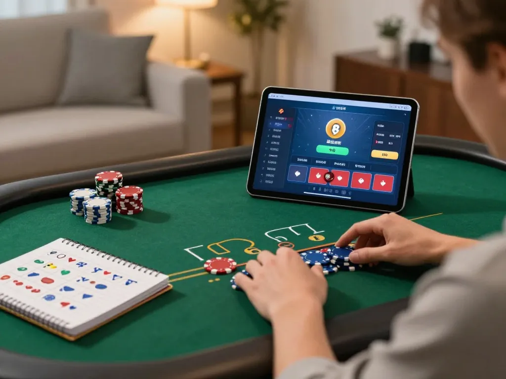 Experience live Đá gà thomo with interactive gaming on a tablet at home, showcasing digital betting strategies and a cozy atmosphere.