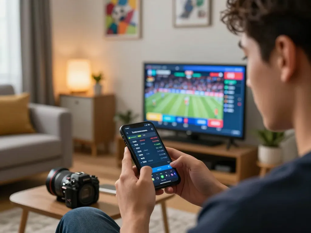 Engaging in live sports betting with tg88 on a smartphone showcasing real-time odds and events.