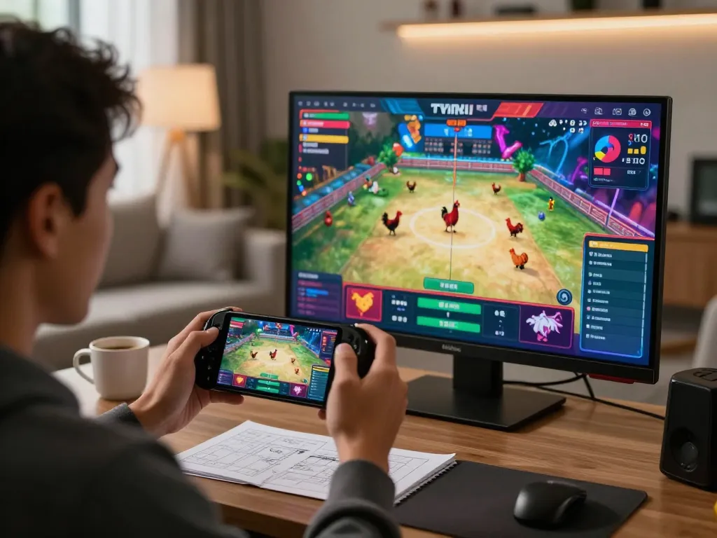 Engaging in a GVUI Thomo live betting session with a thrilling online gaming setup.