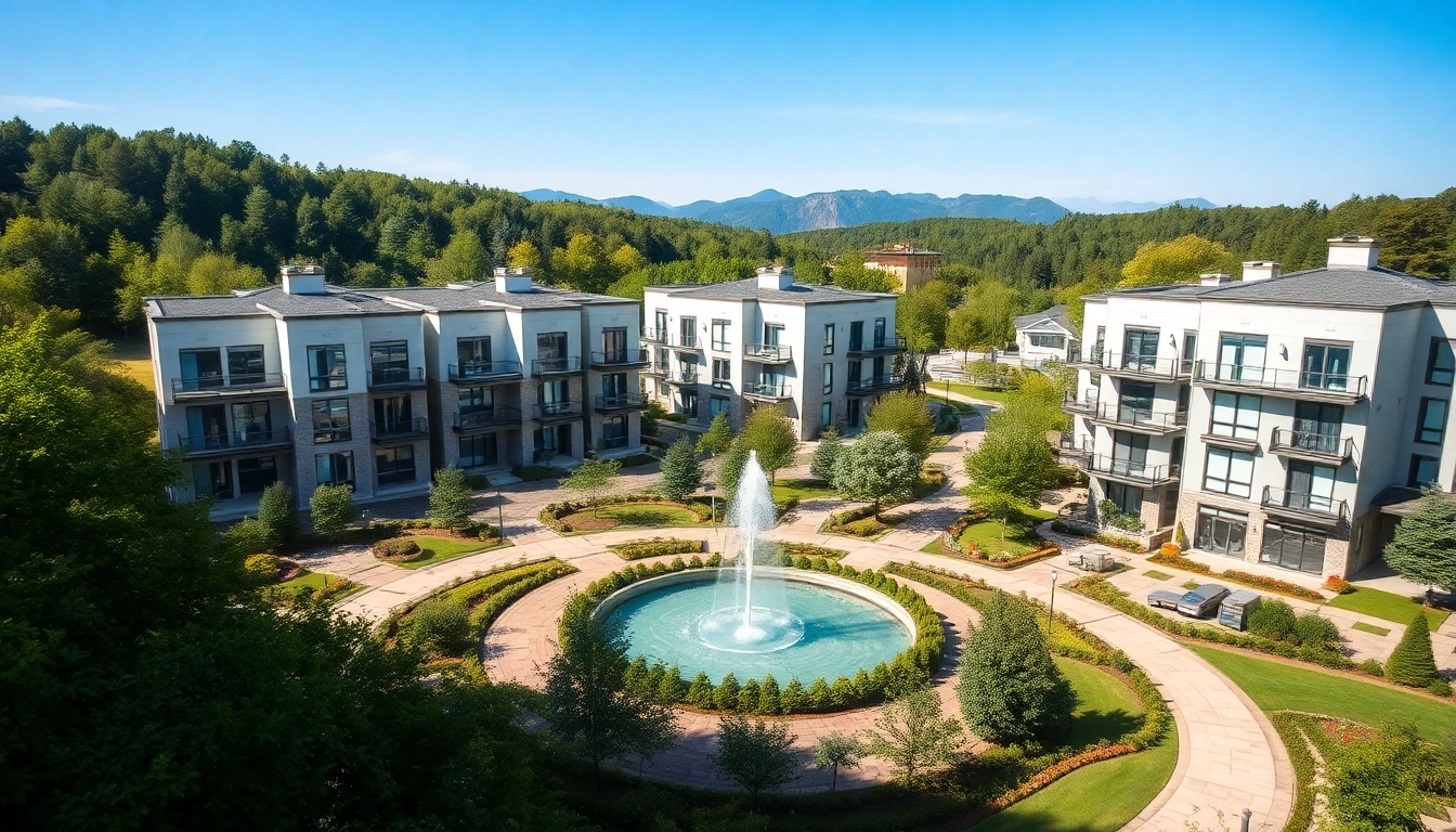 Kaufen Sie Wohnanlagen in Georgien mit modernem Wohnkomplex und grüner Umgebung.
