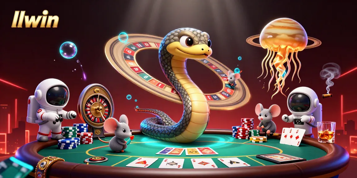 llwin players placing bets on a cosmic roulette wheel in an enchanting 3D casino illustration