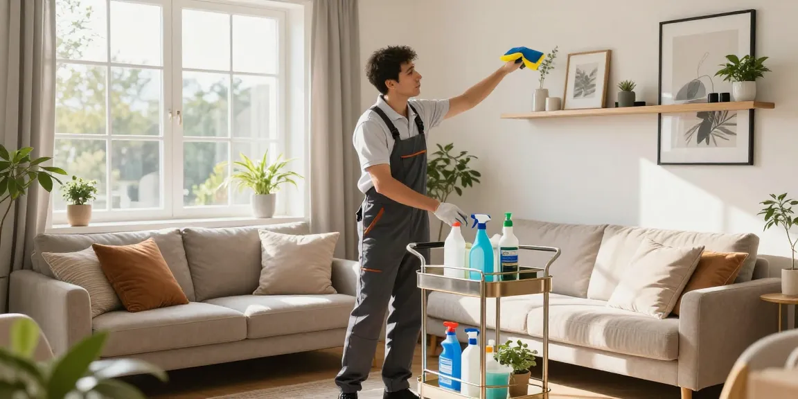 Expert wohnungsreinigung solothurn in a bright, inviting living room, showcasing meticulous cleaning and organization.