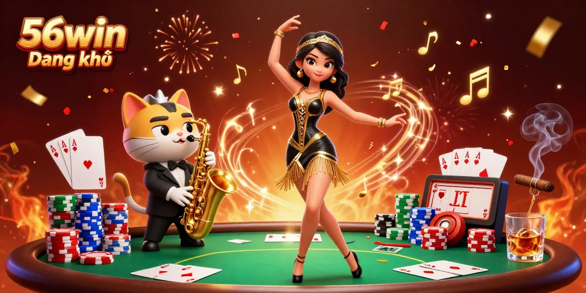 Engage with thrilling casino action at 56win Đăng ký, featuring dynamic poker elements and lively characters.