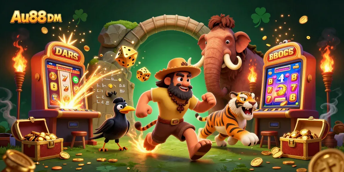 Experience thrilling action at Au88 DM with a lively casino scene featuring vibrant characters and exciting gameplay.