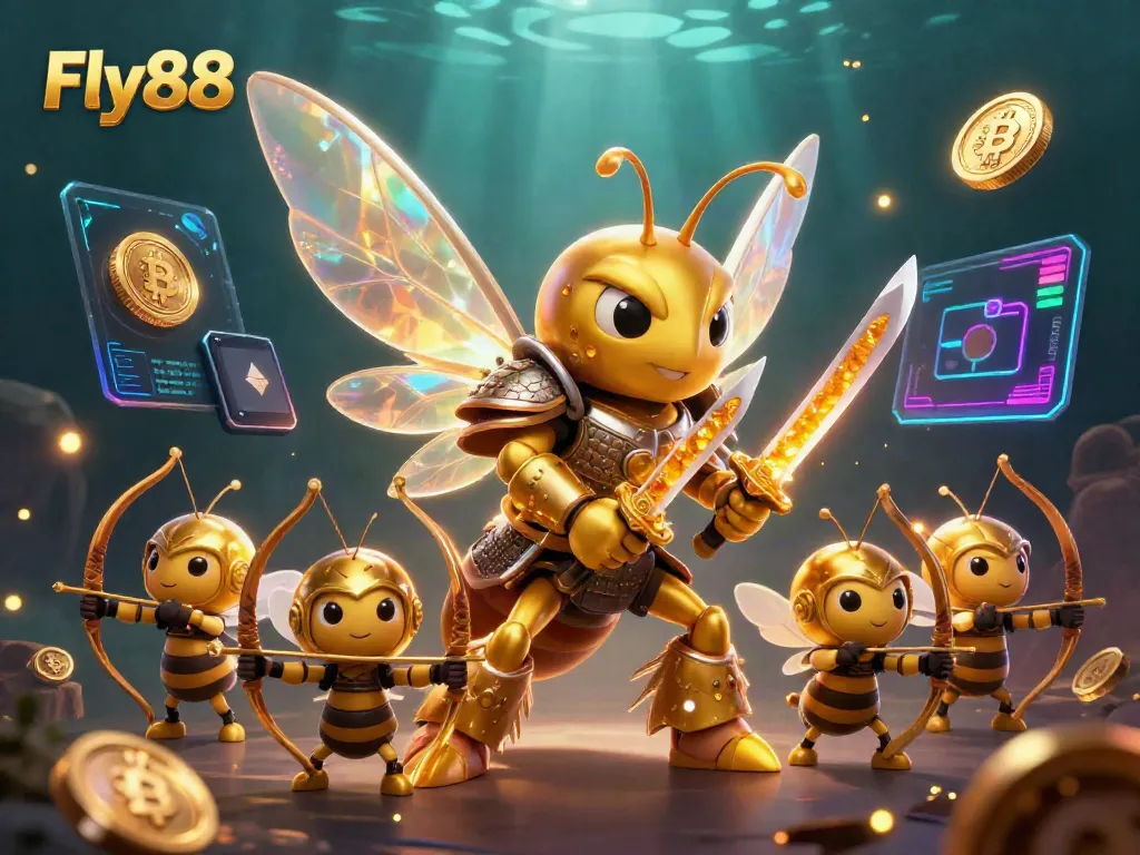 Bet the odds with Fly88's vibrant 3D casino illustration showcasing gaming richness and excitement.