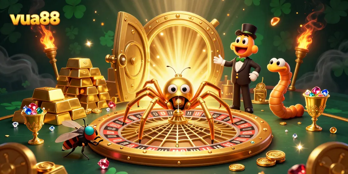 Experience exhilarating gameplay at vua88 with a whimsical 3D casino illustration depicting thrilling betting action.