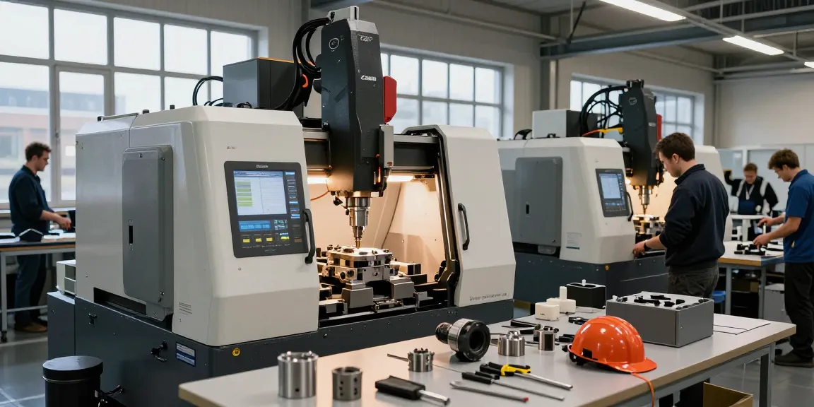 Fertigung von Präzisionsteilen in moderner CNC Werkstatt mit erfahrenen Fachkräften.