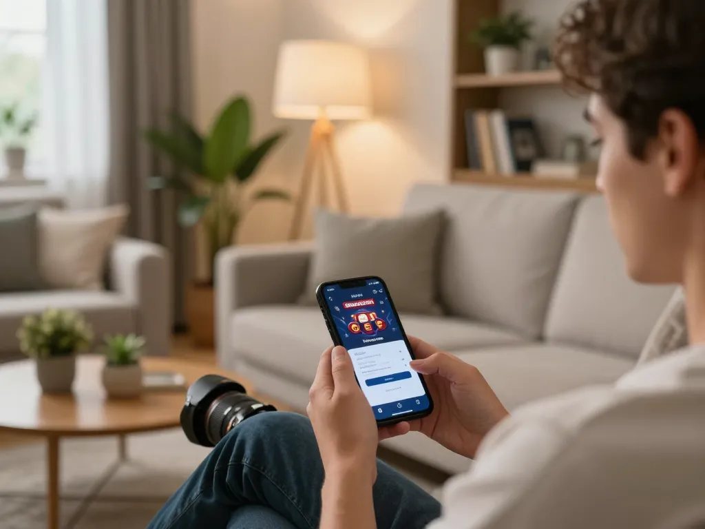 Engaging mobile gambling scene showing the app login option interface in action on a smartphone