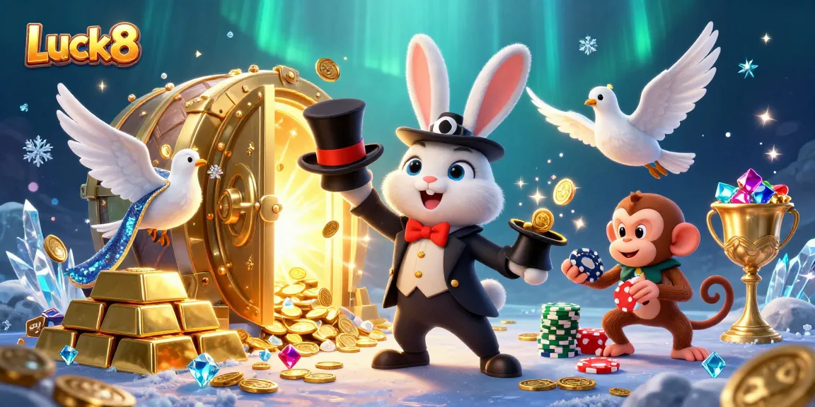 Experience thrilling casino adventures with Luck8 featuring magical characters and treasure elements.