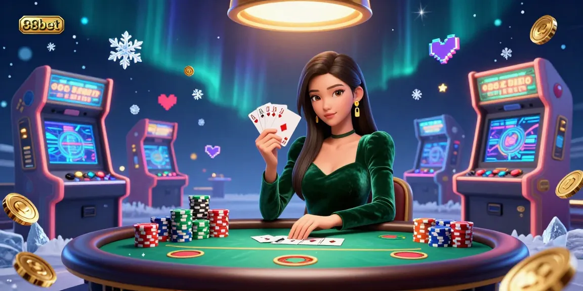 Experience the excitement at 88bet with a strategic poker scene illuminated by casino lights.