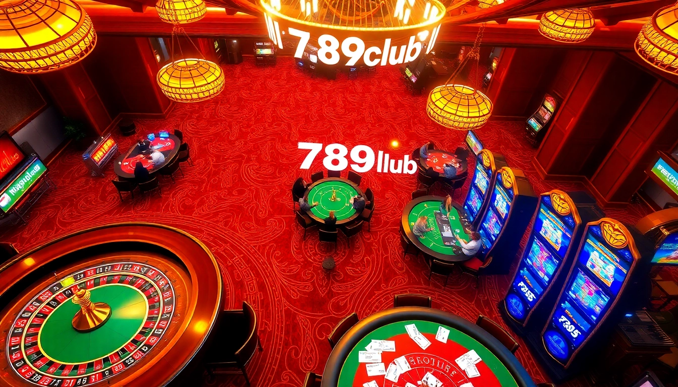 Engage with thrilling casino action at 789club, showcasing players at roulette and poker tables, enhancing excitement.