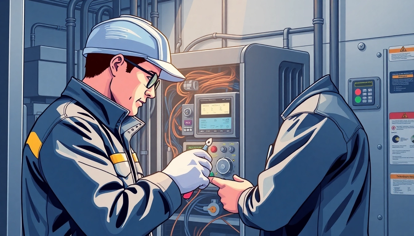 Technician conducting a Funktionsprüfung on electrical systems using specialized tools for accurate testing.