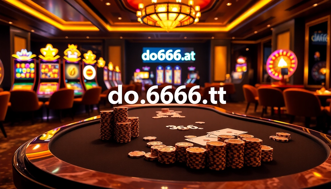 Engaging high-stakes casino scene showcasing gaming excitement at https://do666.at with poker chips and roulette.