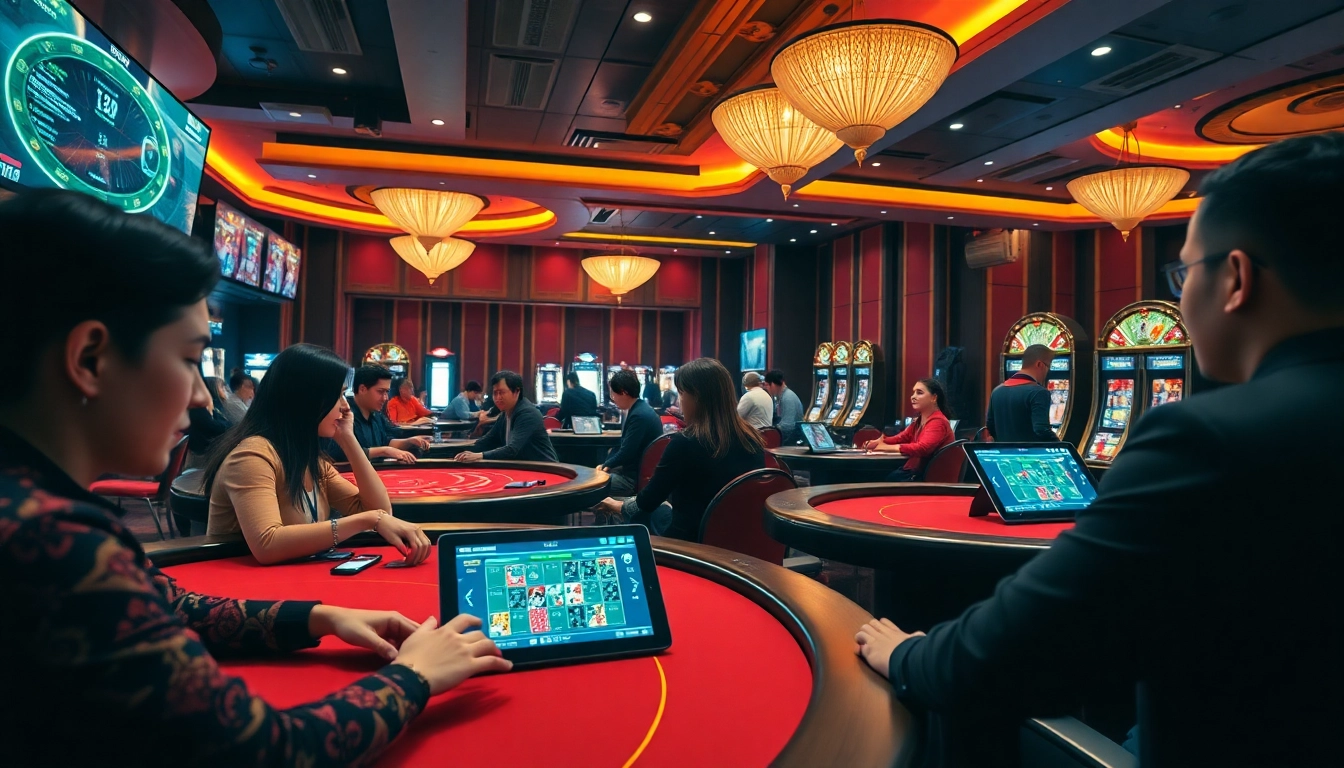 Exciting online casino gaming scene featuring diverse players at U8888 tables.