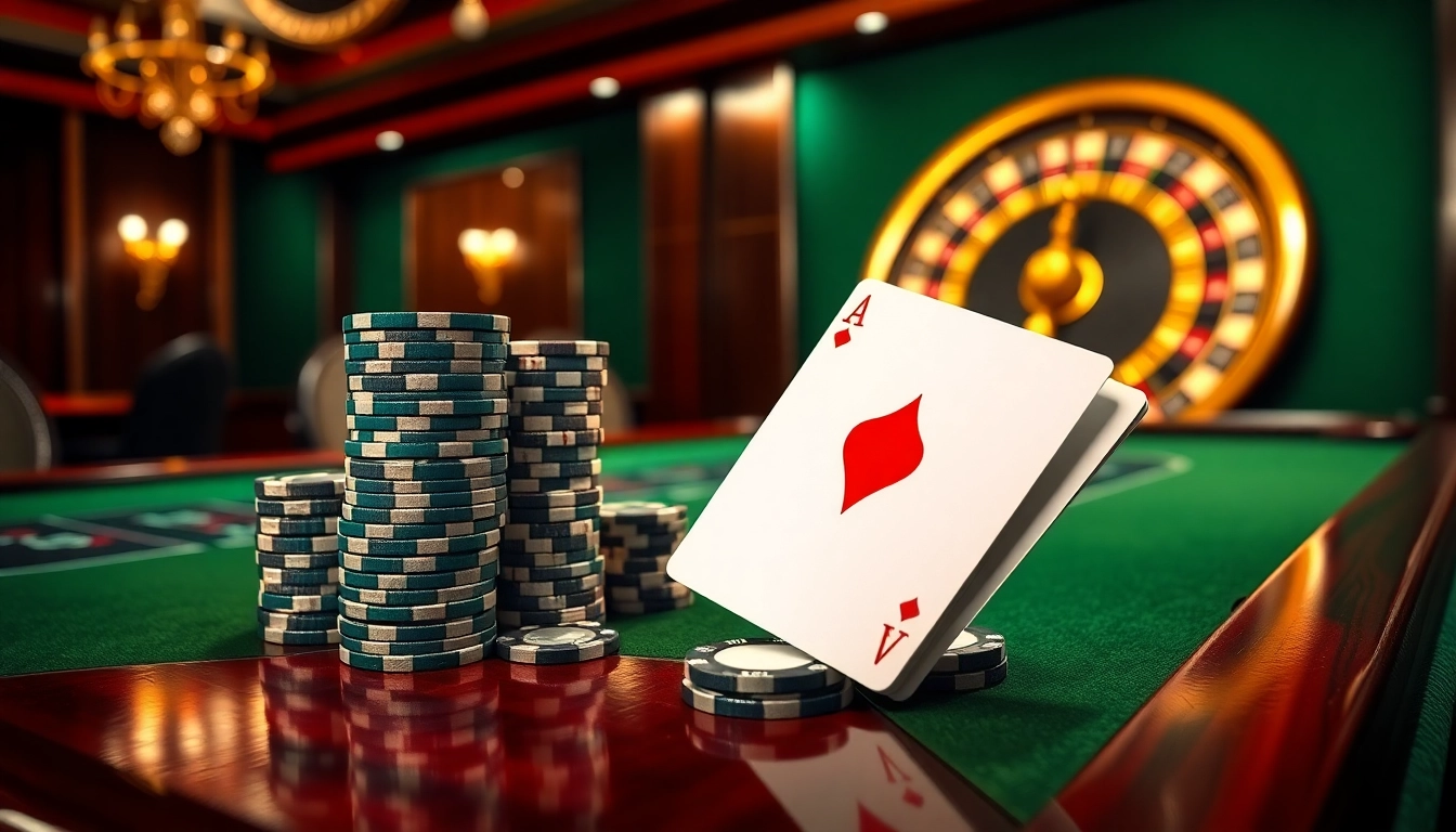 Experience an exciting poker game at RR88 with stacked chips and a winning hand.