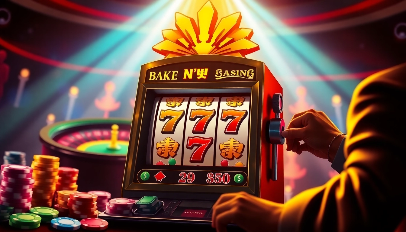 Experience the thrill of nổ hũ as players engage with vibrant slot machines and exciting casino elements.