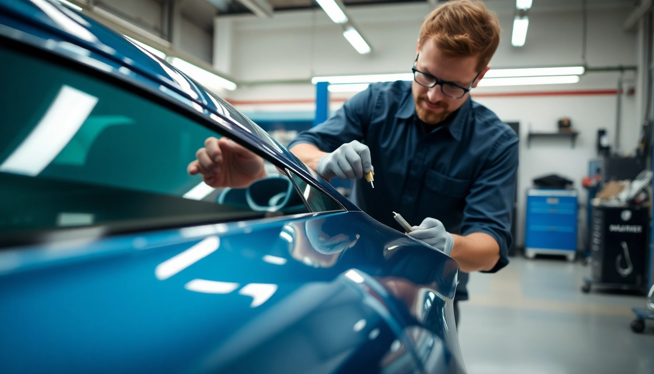 Professioneller Beulendoktor Bottrop repariert Dellen am Auto mit hochwertigen Werkzeugen.