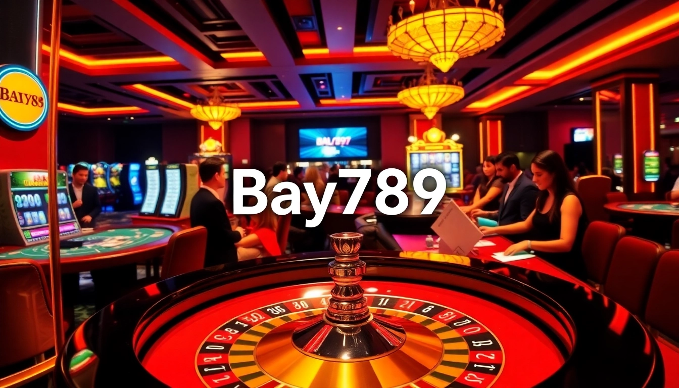 Bay789 players enjoying an exciting atmosphere at a luxurious casino table.