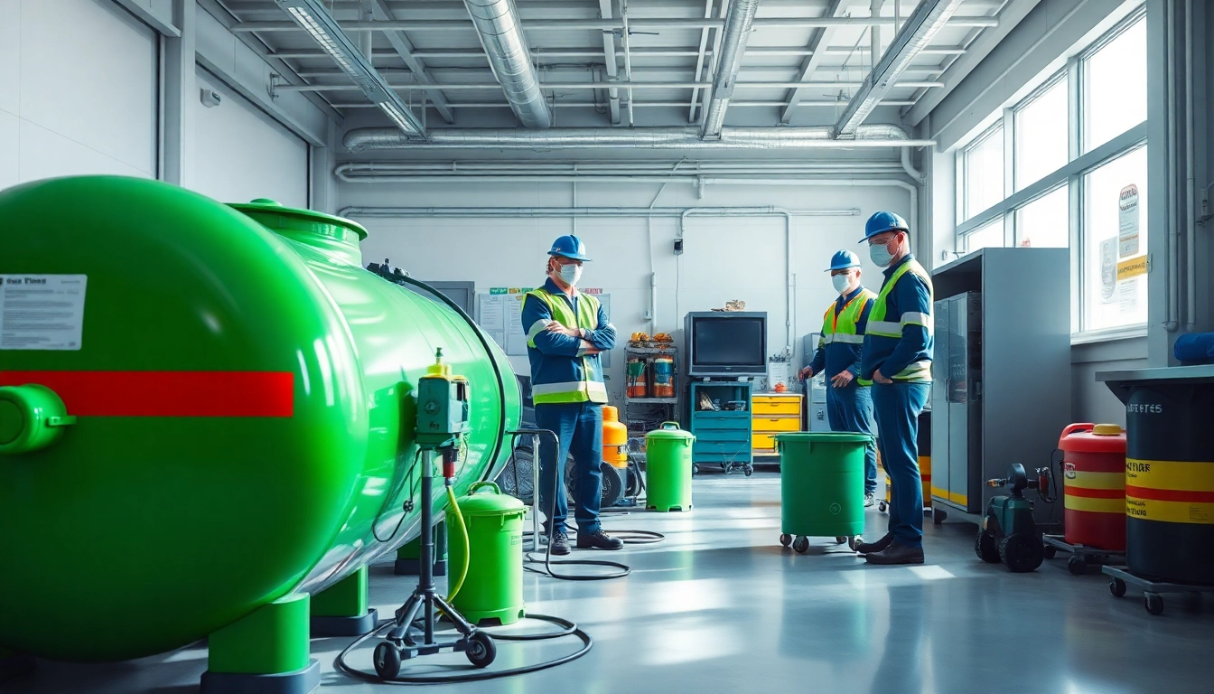 Efficient öltankentsorgung Festpreis durch professionelle Techniker in modernem Arbeitsumfeld.