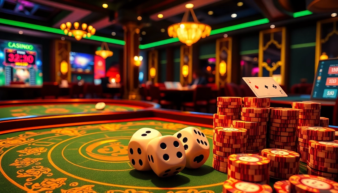 Tài xỉu md5 gaming scene showcasing thrilling online casino excitement with elegant dice and rich visuals.