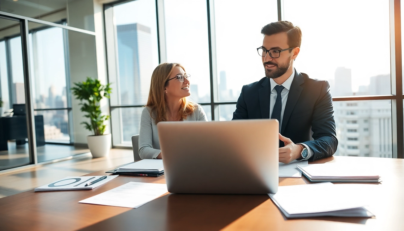 Headhunter Schweiz berät professionell einen Klienten in einem modernen Büro.
