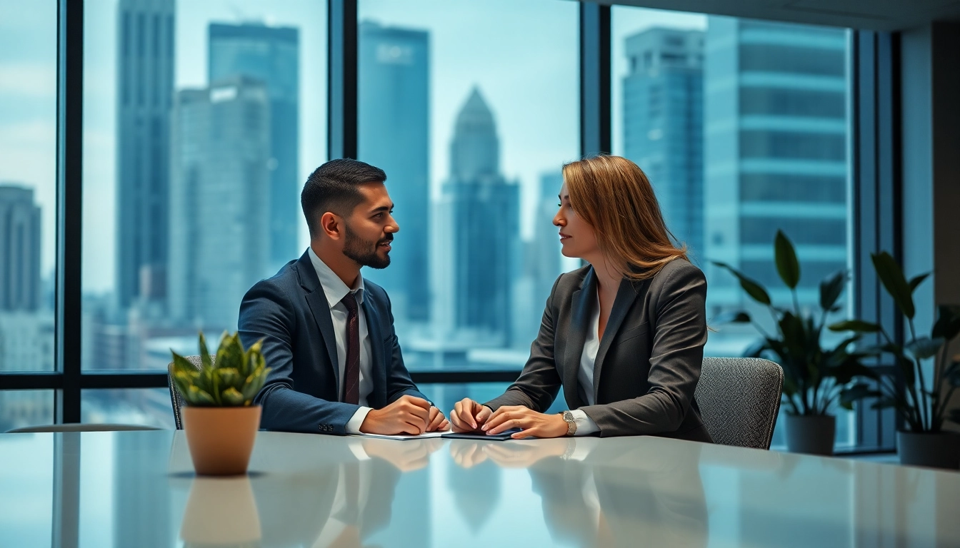 Headhunter Schweiz berät einen Kandidaten in einem modernen Büroumfeld.