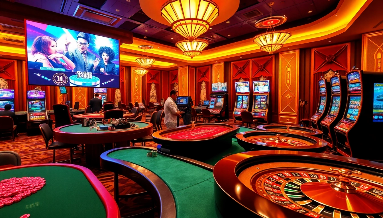 Players enjoying exciting games at AF88.com, showcasing a vibrant casino atmosphere.