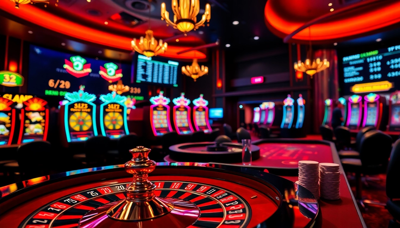 Gambling excitement at the casino with s 8 elements, players at tables and bright slot machines.