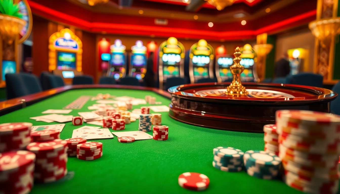 Experience high-stakes action at https://five88.monster/ with a vibrant casino scene filled with colorful chips and thrilling games.