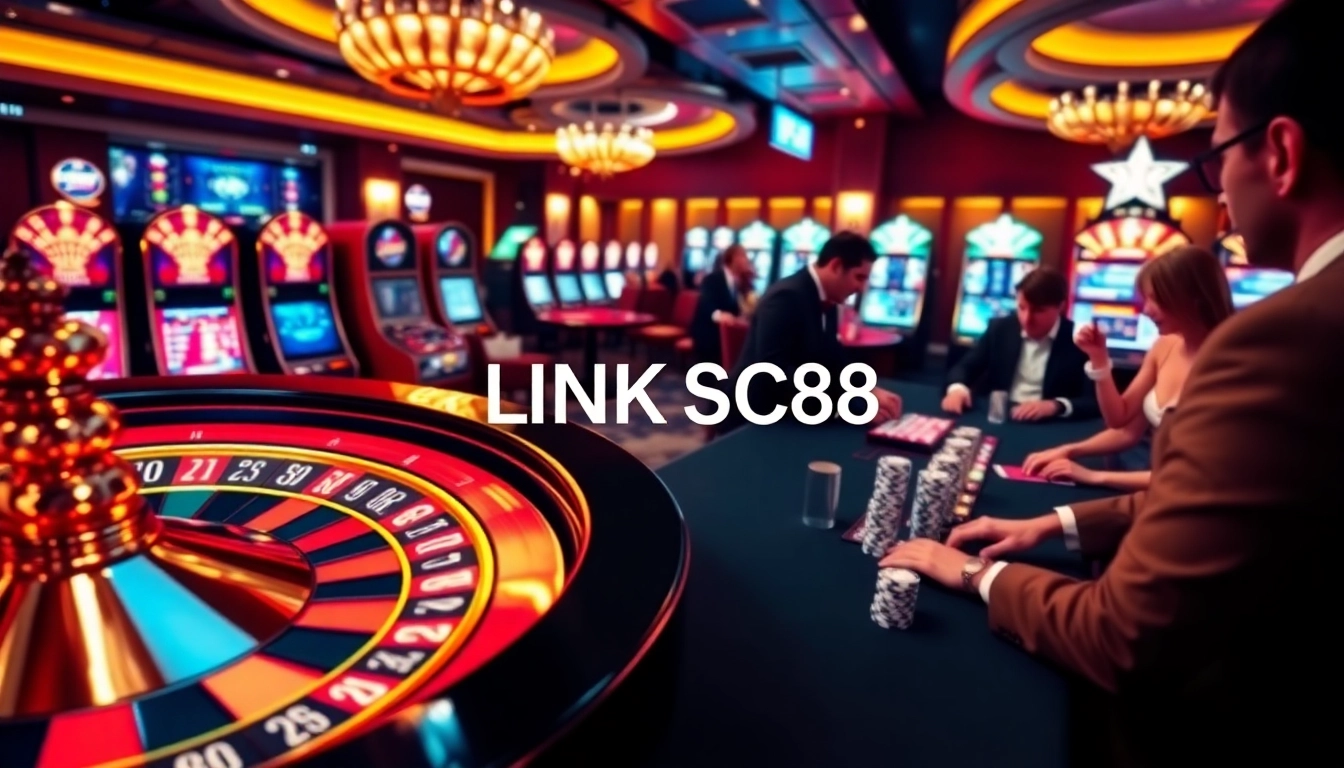 Experience the excitement of LINK SC88 with lively casino action and vibrant gambling elements.