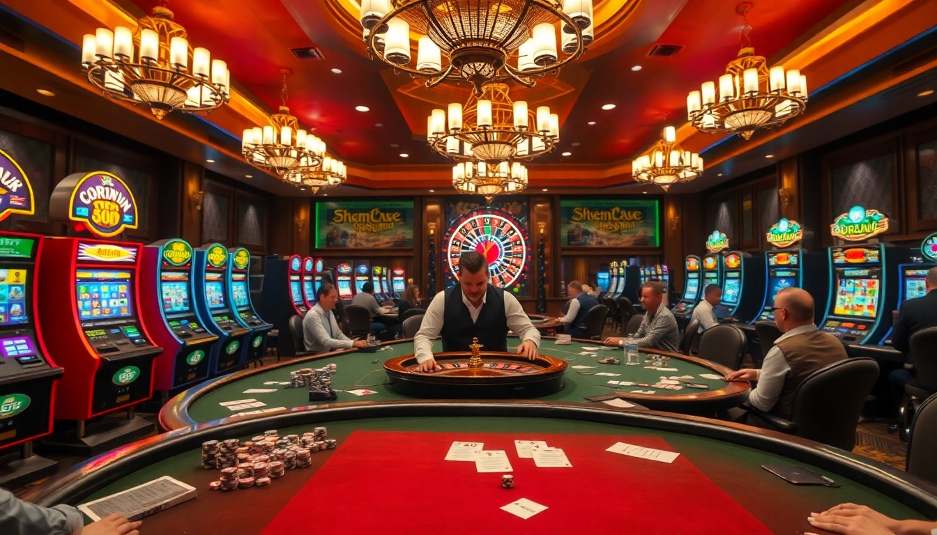 Experience the thrill of okwin with engaging poker gameplay in a luxurious casino setting.