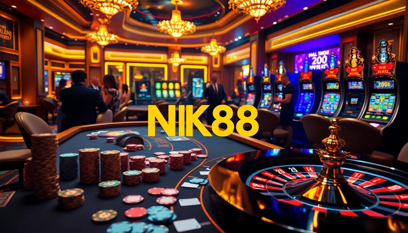 Experience the thrill of gambling with NK88 at luxurious casino tables and vibrant slot machines.
