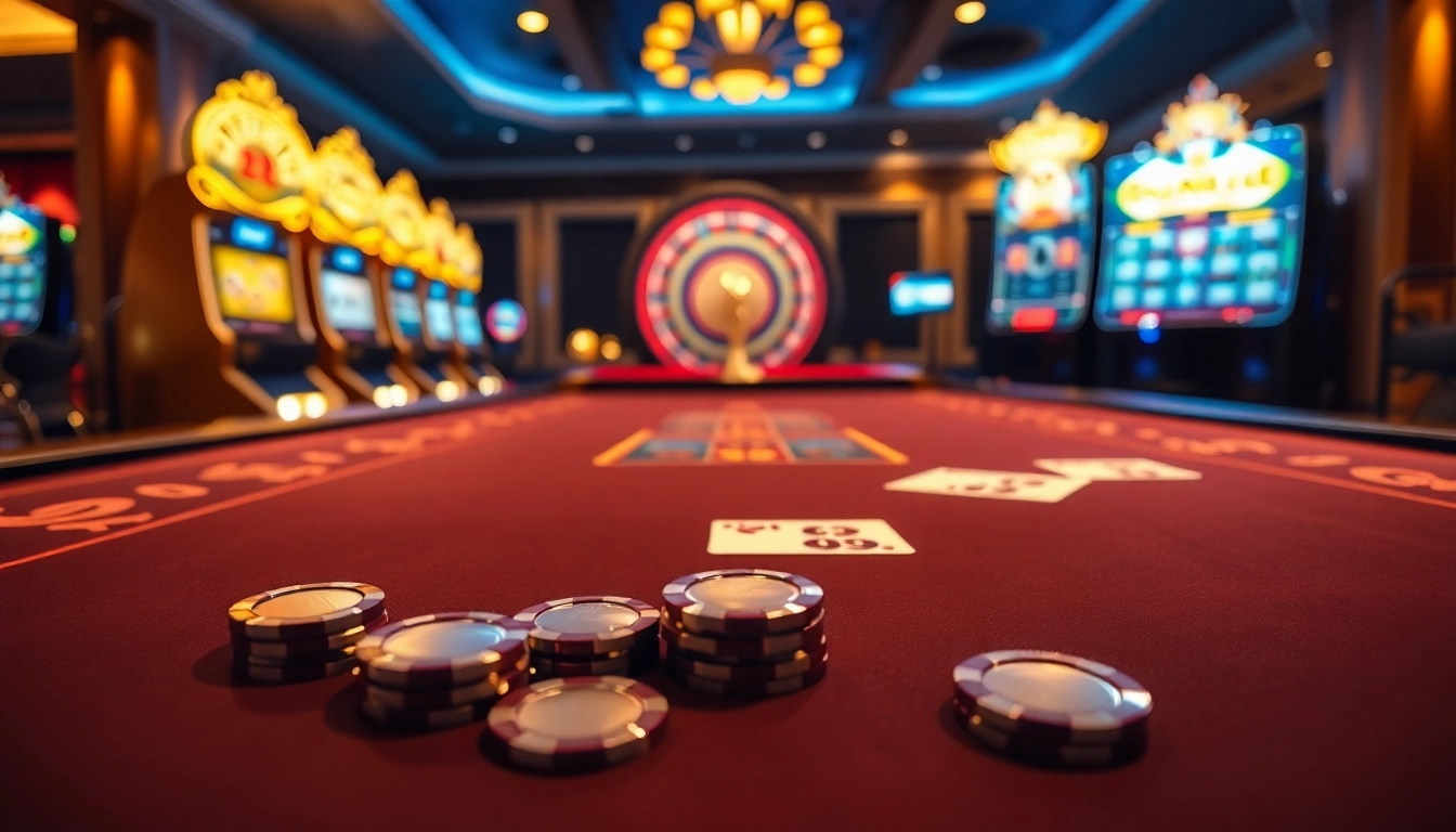 Experience the thrill of GO99 at an elegant casino gaming table with cards and chips.