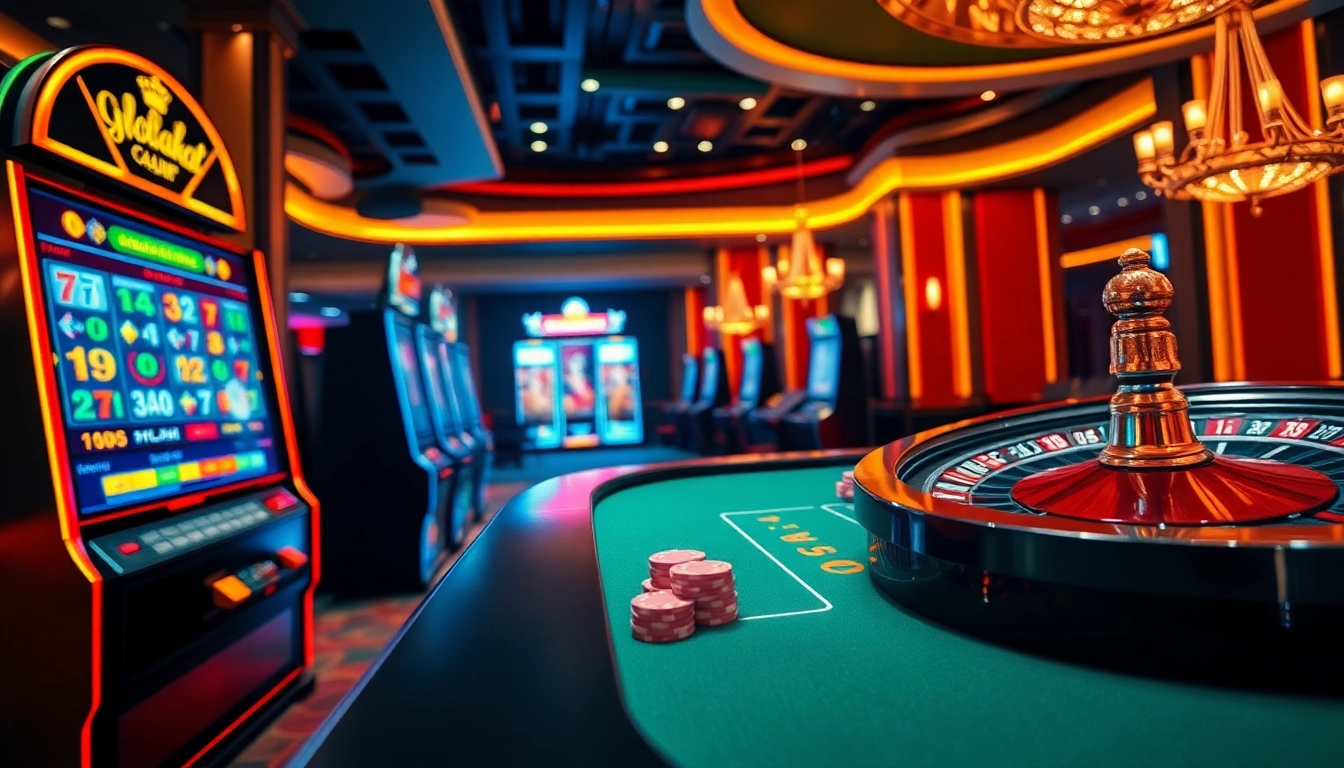 918kaya Login screen displayed on a sophisticated casino interface with vibrant slot machines and poker chips.