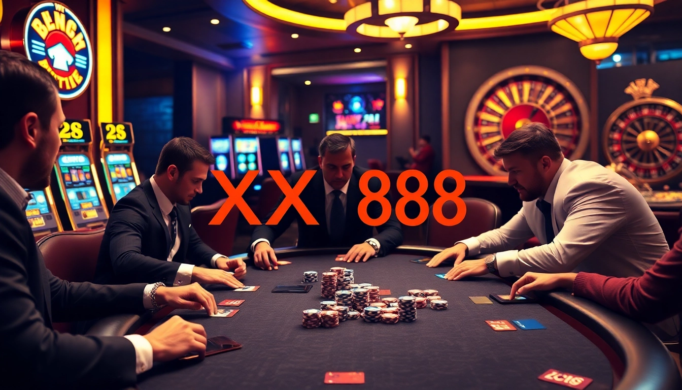 Engage in thrilling poker strategies at XX 88's luxurious casino setting.
