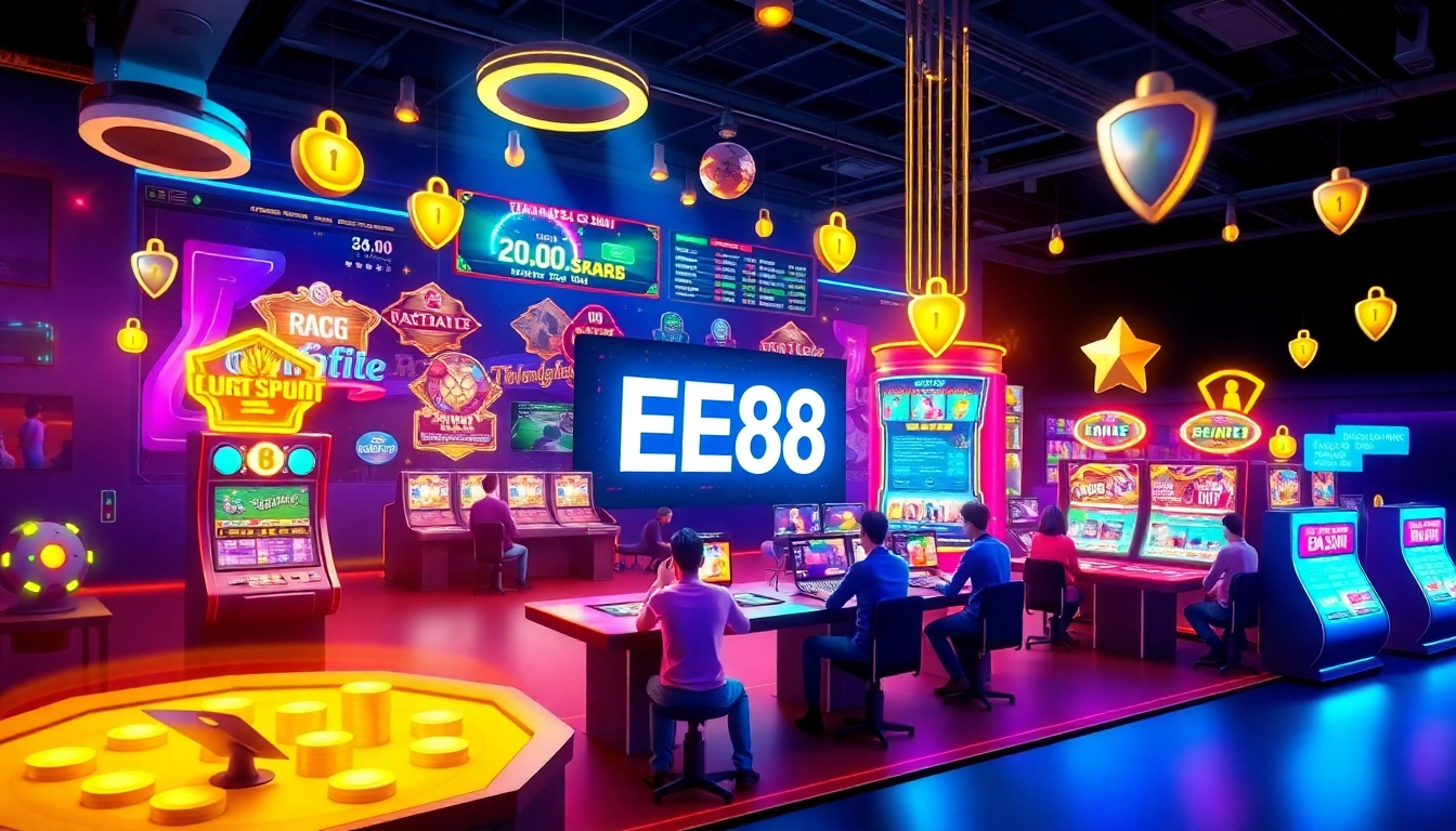 EE88 online gaming platform featuring vibrant interface with diverse games