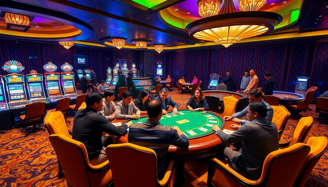 Engaging poker game at a luxurious casino table showcasing the thrill of tt88 com.