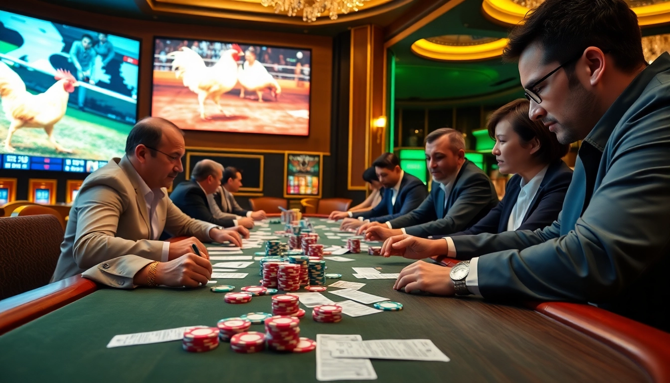 Engaging gameplay experience with đá gà trực tiếp at a vibrant casino table.