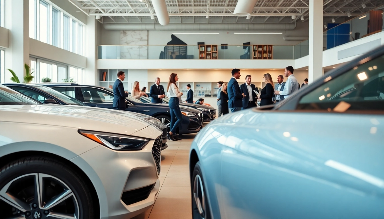 Auto kaufen in einem modernen Autohaus mit ansprechenden Fahrzeugmodellen und freundlichen Beratern