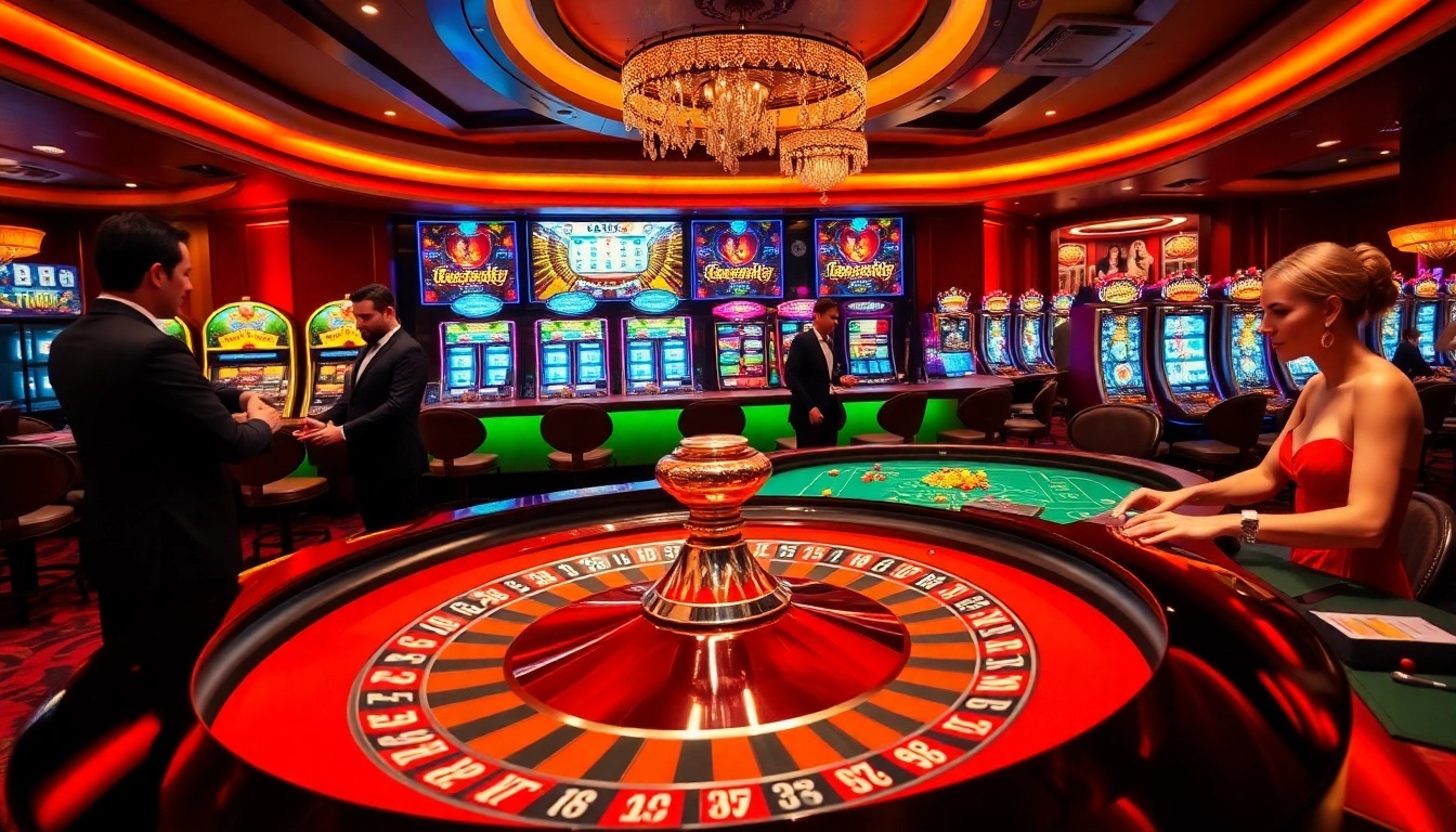 Players engage in thrilling roulette action at 8kbet8's luxury casino, full of excitement and vibrant energy.