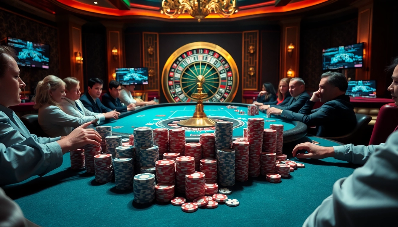 Engaging poker players strategizing at a table, highlighting the hidden wiki 1 in a casino atmosphere.