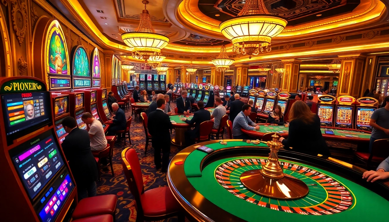 Experience the excitement of gaming at https://f168.sarl/, featuring vibrant casino visuals of slots and roulette.